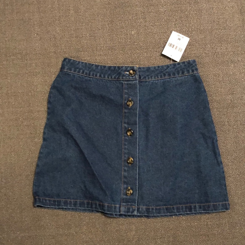 Button down denim skirt